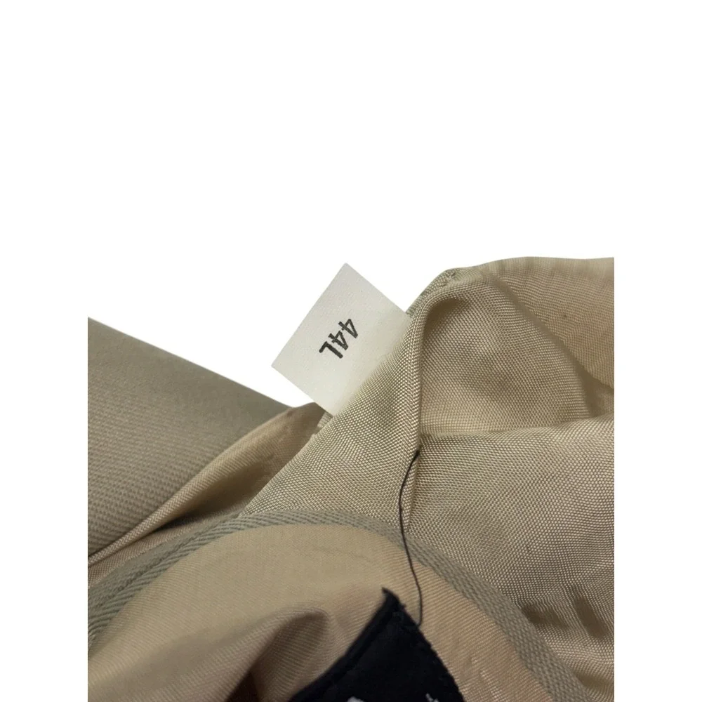vtg 90s Bruzzi 44L 38x32 Taupe Double Breasted 2pc Pant Suit Wide Leg Pleated